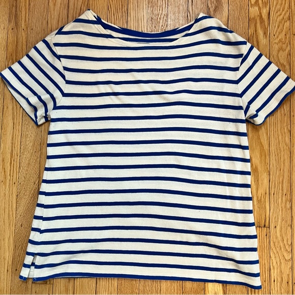 Old Navy Blue and Cream Striped Short Sleeve Knit Top ⚓️ - Picture 2 of 8